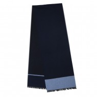 Bufanda 70% lana merino y 30%cashmere, tamaño 30 x 180 cms,alta calidad,azul marino con cenefa 